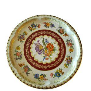Vintage Daher Decorated Ware Floral Tin Tray, Cottagecore, 12.5" Made in England